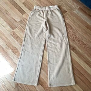 SO Beige Fleece Wide leg Sweatpants Womens XS Cozy Lounge Pants